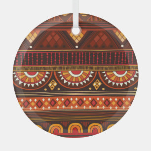 Tribal seamless design for various uses. glass ornament