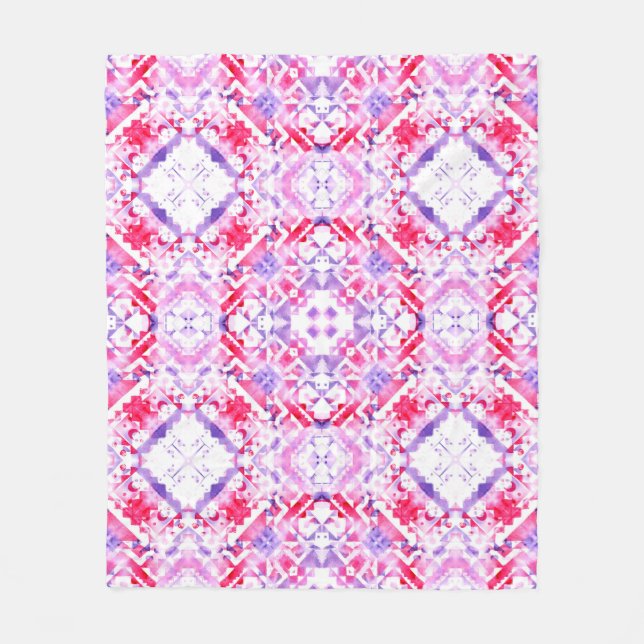 Tribal seamless pattern. Hand-painted grunge water Fleece Blanket (Front)
