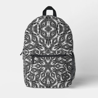 Tribal Serpent Black White Spirit Energy Printed Backpack