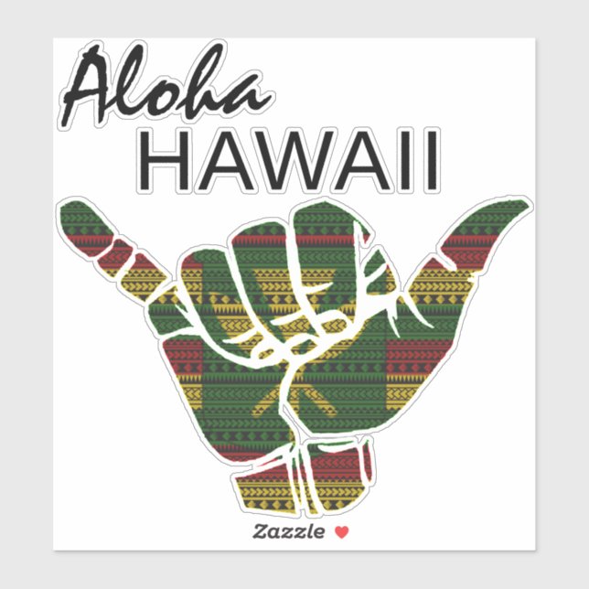 TRIBAL SHAKA (HANG LOOSE) ALOHA HAWAII KANAKA DRK STICKER (Sheet)