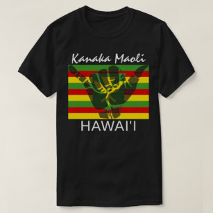 TRIBAL SHAKA (HANG LOOSE) Kānaka Maoli HI FLAG BG T-Shirt
