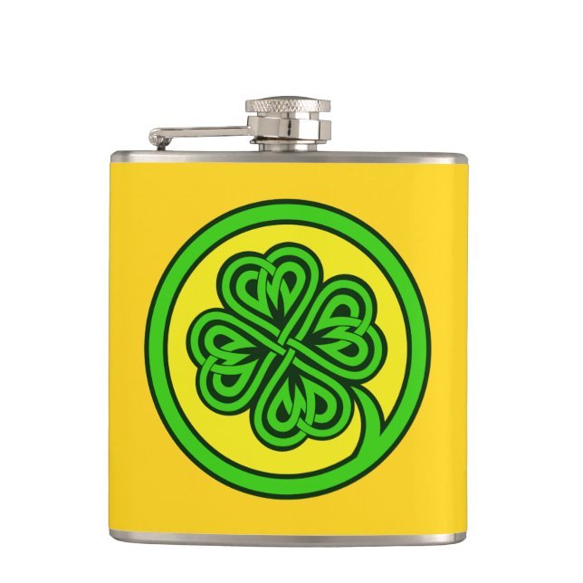 Tribal Shamrock custom flask (Front)