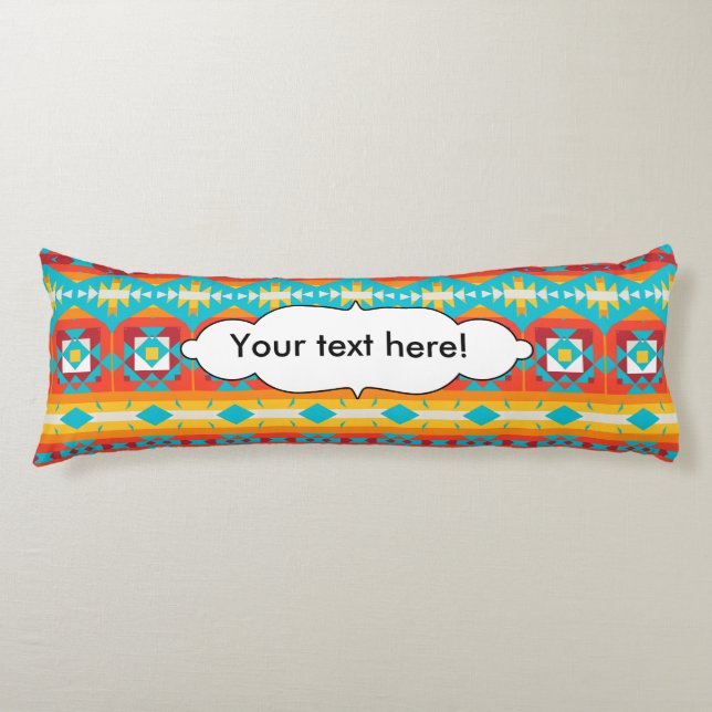 Tribal shapes rows body pillow (Front)