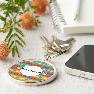 Tribal shapes rows keychain