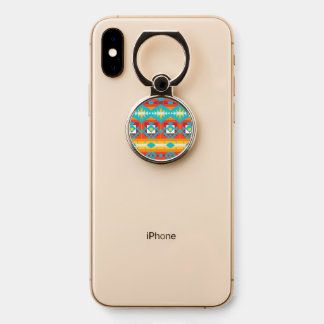 Tribal shapes rows phone ring stand