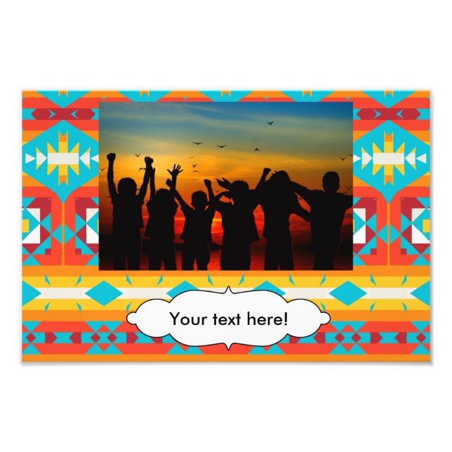 Tribal shapes rows photo print (Front)