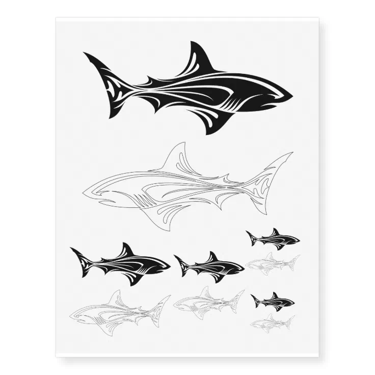 Tribal Shark Temporary Tattoos | Zazzle Tribal Shark Temporary Tattoos | Zazzle