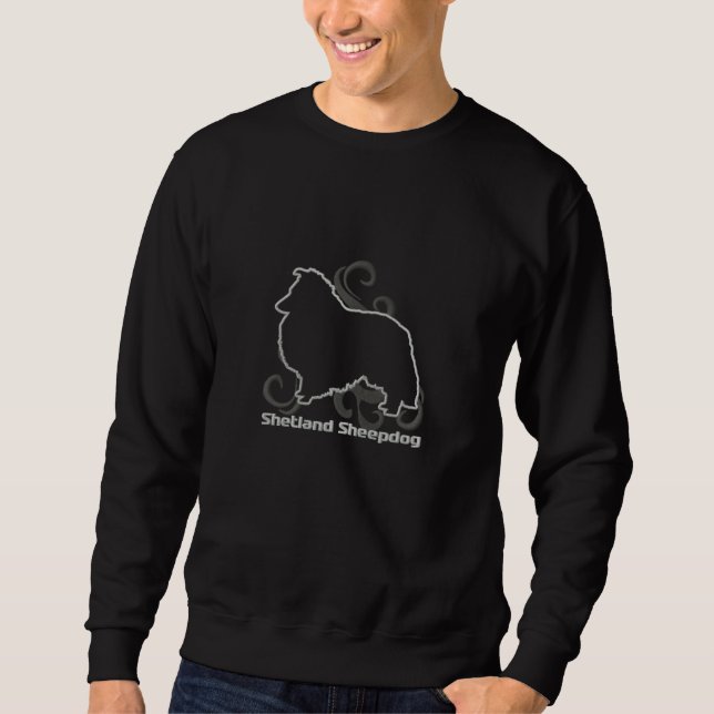Tribal Sheltie Embroidered Sweatshirt (Front)