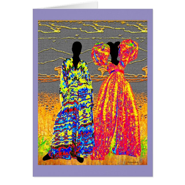 Tribal Sisters in Color Greeting Card (Front)