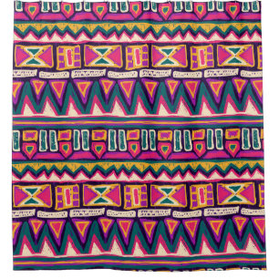 Tribal sketches: hand-drawn aztec pattern. shower curtain