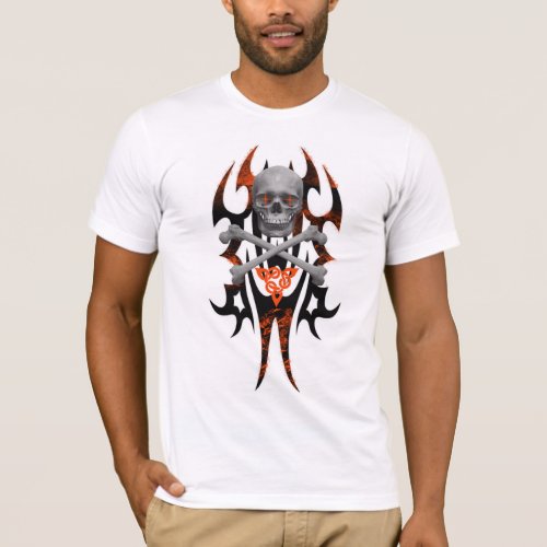 Tribal Skull and crossbones T_Shirt