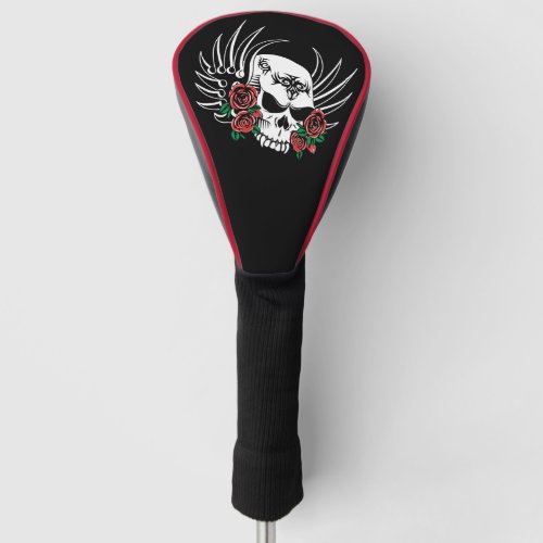 Tribal Skull and Roses Golf Head Cover