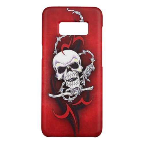 Tribal Skull Barbed Wire Red Grunge Tattoo Art Case_Mate Samsung Galaxy S8 Case
