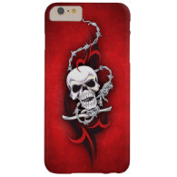 Tribal Skull Barbed Wire Red Grunge Tattoo Barely There iPhone 6 Plus Case