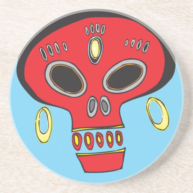 Tribal Skull Drink Coaster (Front)