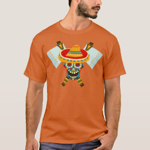 Tribal Skull Dual Axe 13 T-Shirt