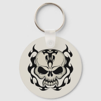 Tribal Skull Keychain