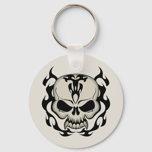 Tribal Skull Keychain (Front)
