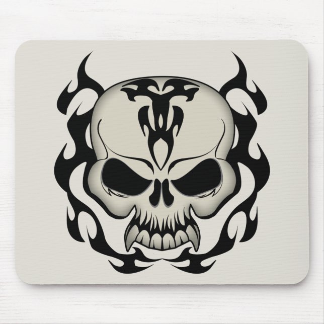 Tribal Skull Mouse Pad (Front)