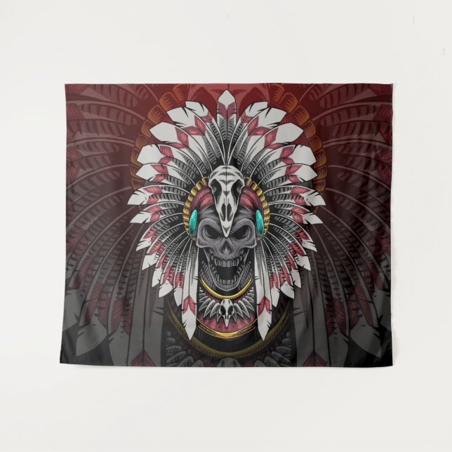 Tribal Skull Tapestry (Front (Horizontal))