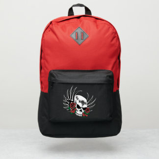 Tribal Skull with Roses Backpack