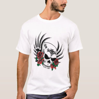 Tribal Skull with Roses T-Shirt
