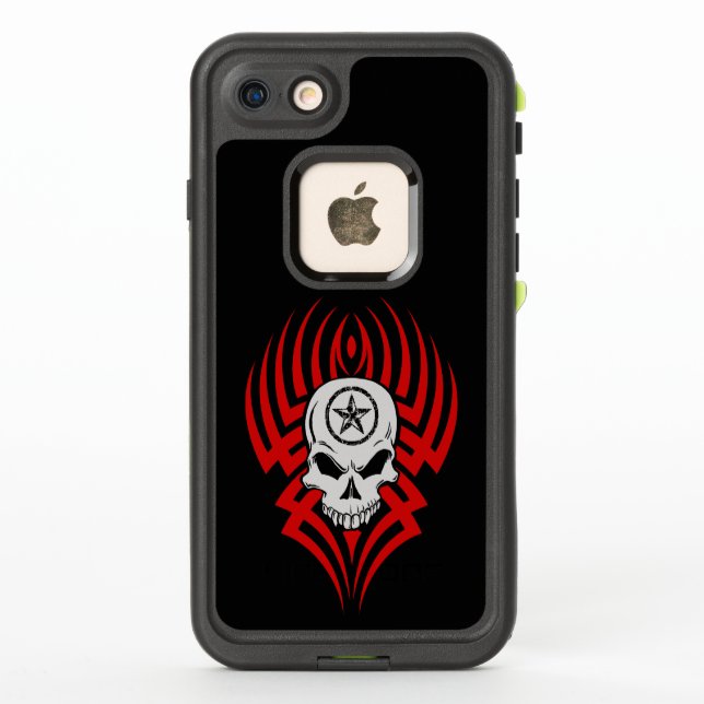 Tribal Skull with Star LifeProof iPhone Case (Back)