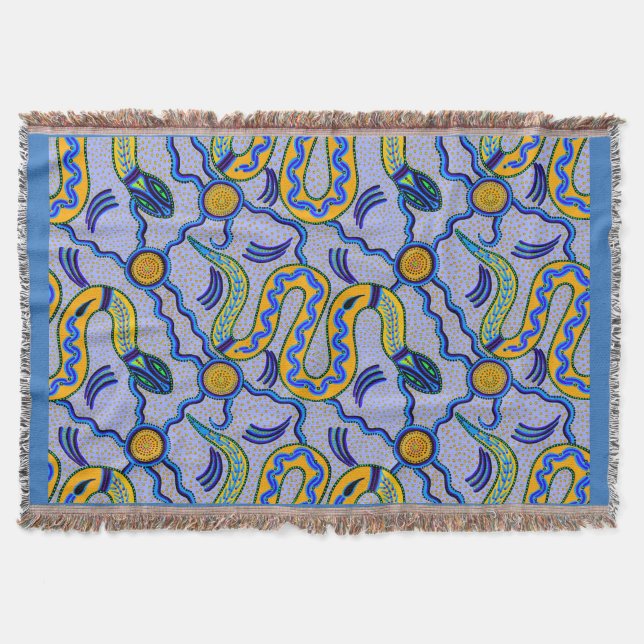 Tribal Snake Throw Blanket (Front)