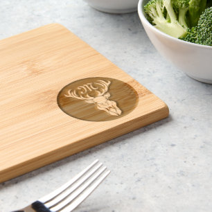 Tribal Snow Stag White Silhouette Engraved Cutting Board