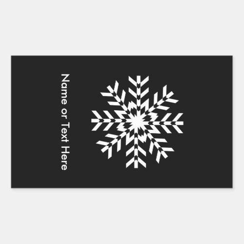 Tribal Snowflake Geometric Christmas Rectangular Sticker