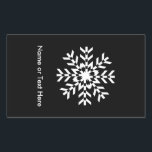 Tribal Snowflake Geometric Christmas Rectangular Sticker<br><div class="desc">Elegant christmas snowflake design with a tribal look.</div>