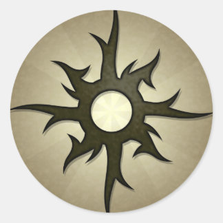 Tribal Solar Thorns Round Sticker