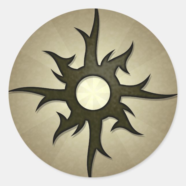 Tribal Solar Thorns Round Sticker (Front)