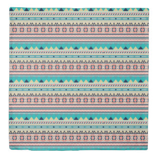 Tribal Southwest Turquoise Geometric Pattern Duvet Cover