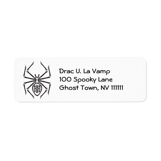 tribal spider design label (Front)