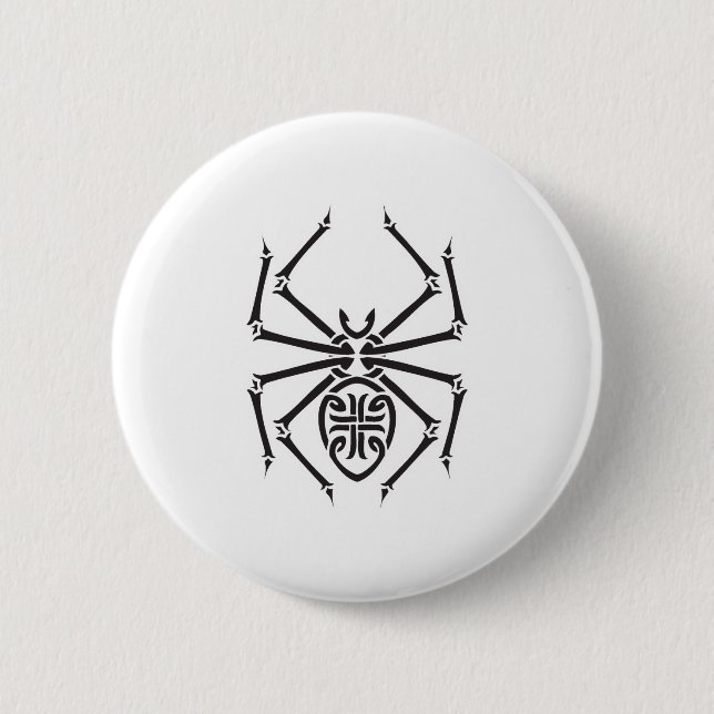 tribal spider design pinback button (Front)