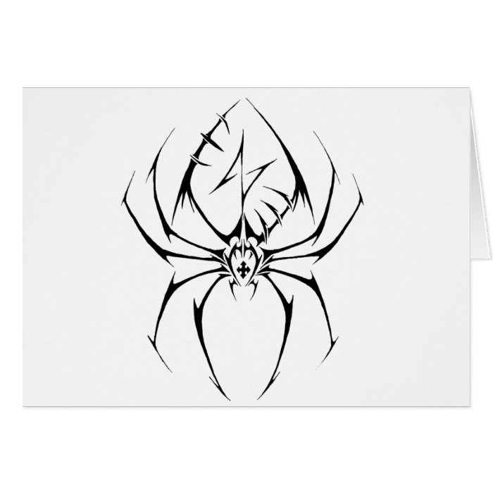 Tribal Spider Tattoo Design Greeting Cards