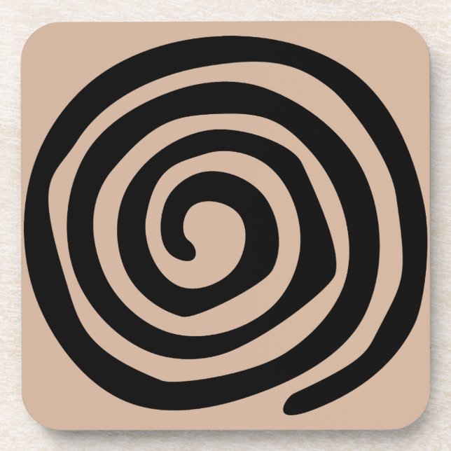 Tribal spiral petroglyph Mexican art Beverage Coaster (Front)