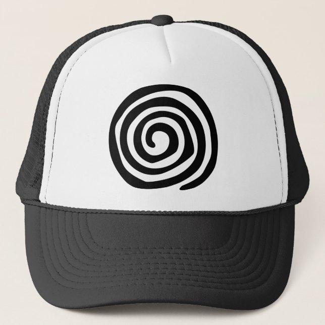 Tribal spiral petroglyph tribal art trucker hat (Front)