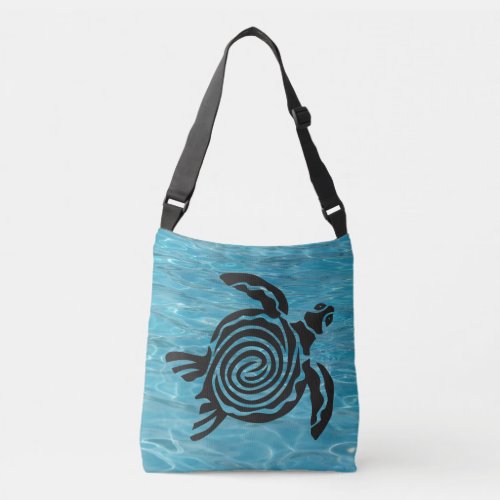 Tribal Spiral Sea Turtle  Crossbody Bag