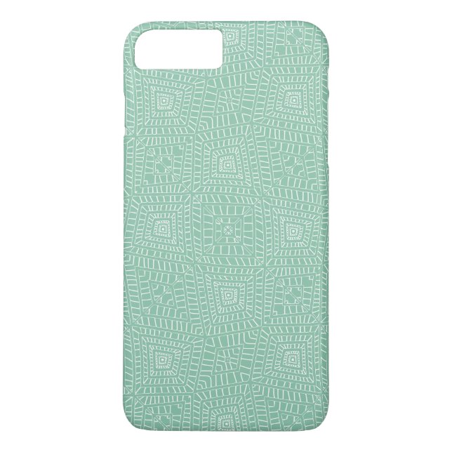 Tribal squares teal Case-Mate iPhone case (Back)