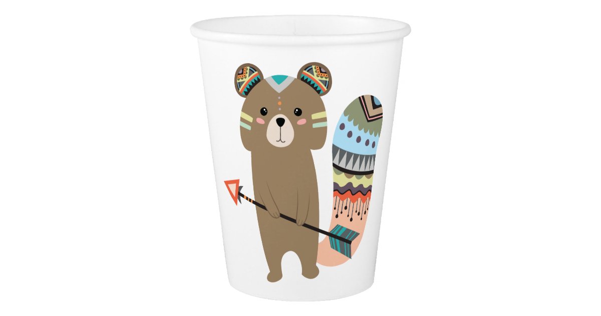 Tribal Squirrel Paper Cups | Zazzle