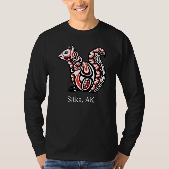 Tribal Squirrel Sitka Alaska Native American Haida T-Shirt (Front)