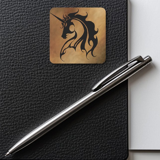 Tribal Stone Unicorn Square Sticker (Creator Uploaded)