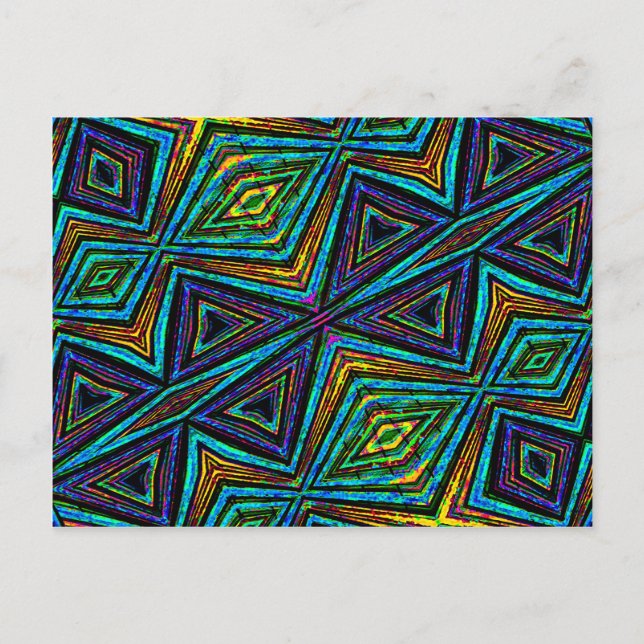 Tribal Style Colorful Geometric Pattern Postcard (Front)