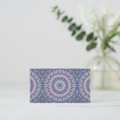 Tribal Style Mandala in Purple and Blue Business Card (Standing Front)