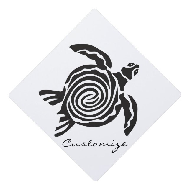 Tribal Style Turtle Thunder_Cove Graduation Cap Topper (Front)