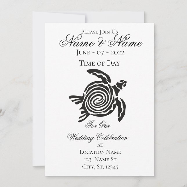 Tribal Style Turtle Thunder_Cove  Invitation (Front)