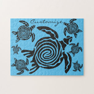 Tribal Style Turtle Thunder_Cove Jigsaw Puzzle