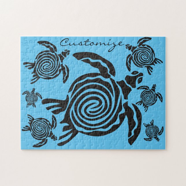 Tribal Style Turtle Thunder_Cove Jigsaw Puzzle (Horizontal)